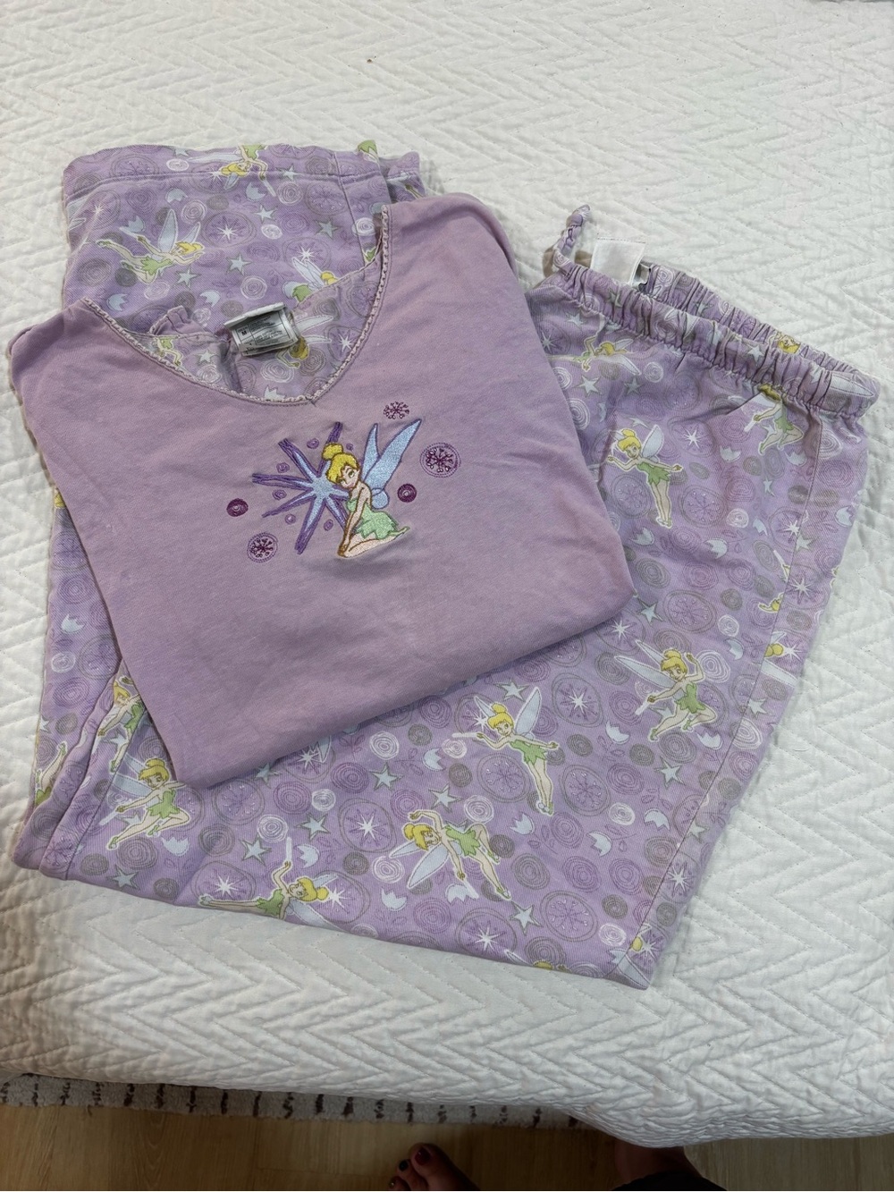 Disney Lavender Tinker Bell Embroidered Tank Top